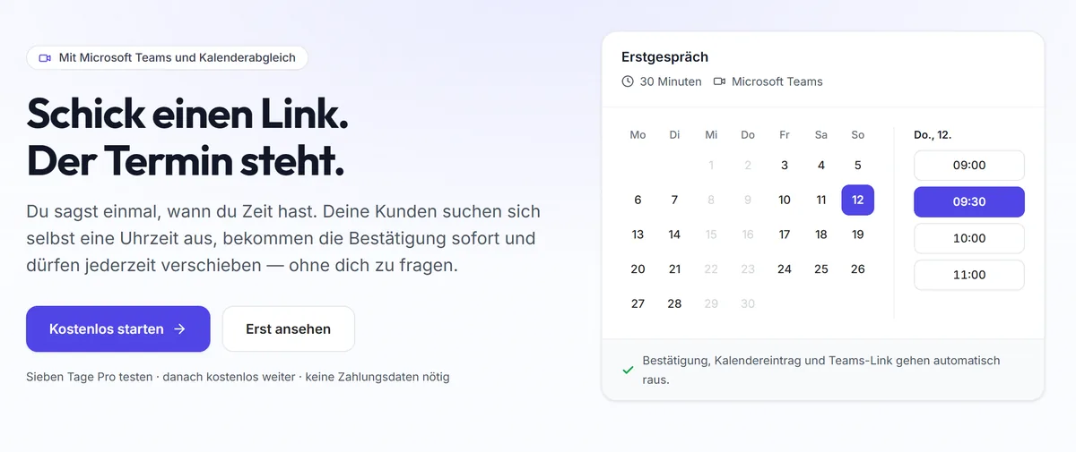 Einblick: die Startseite von MeetVibe